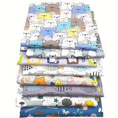 8pcs Multicolor Patchwork Fabric Sewing Quilting Material Floral Printed