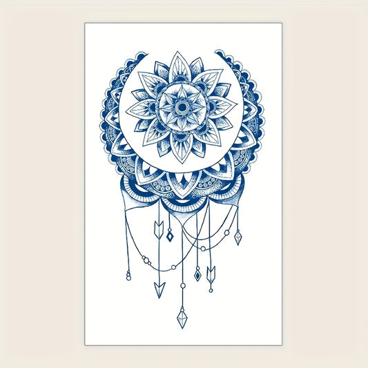 Herbal Juice Semi Permanent Tattoo Sticker Lace Tassel Pattern Body Art Tattoo