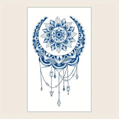 Herbal Juice Semi Permanent Tattoo Sticker Lace Tassel Pattern Body Art Tattoo
