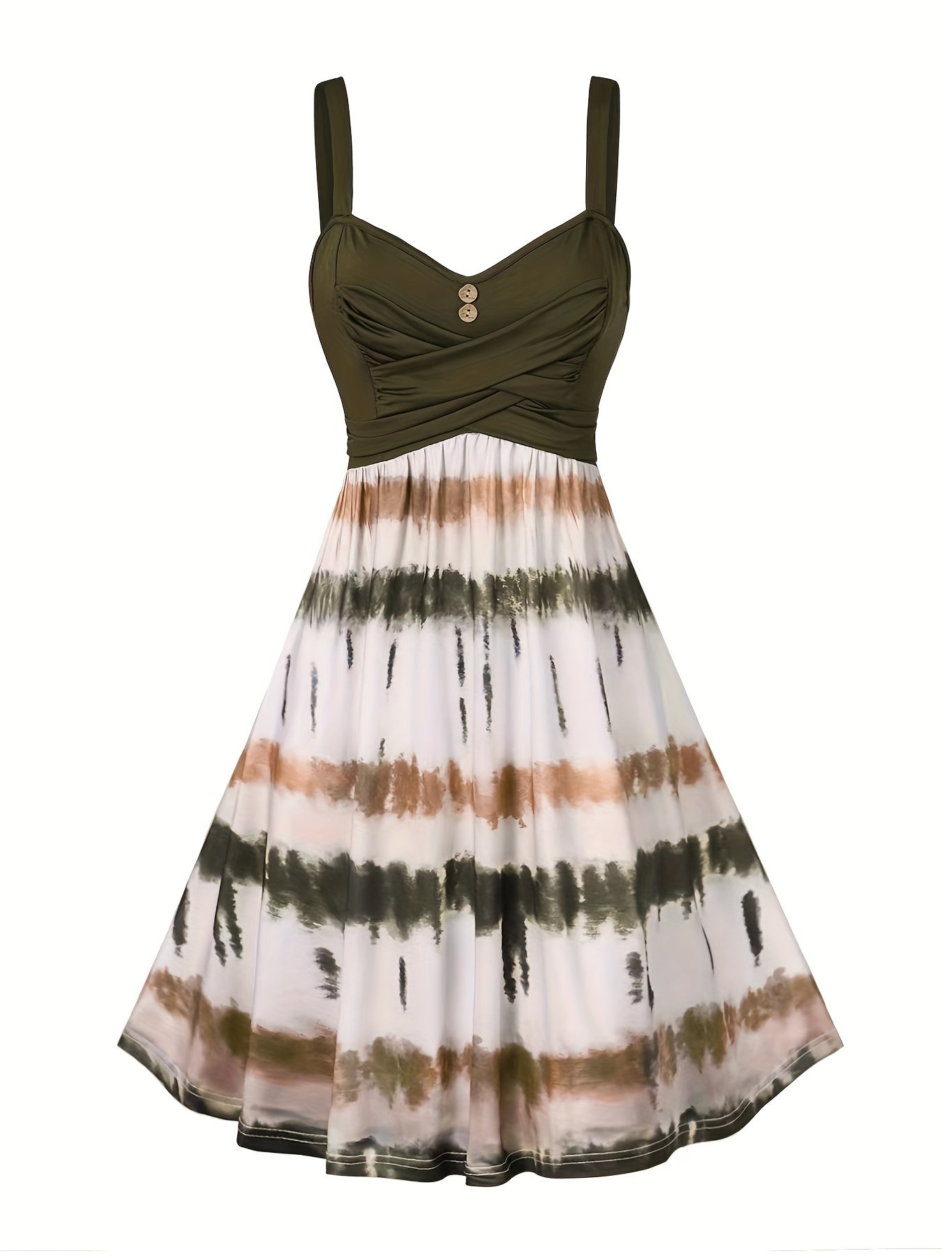 Tie Dye Criss Cross Dress Ruffle Sleeveless