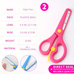 Round Head Office Paper Cutting Tool Stainless Steel Scissors