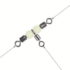 10pcs Luminous Beads Cross Line Rolling Swivel Fishing Accessories