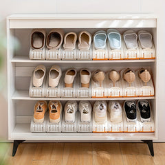 Adjustable Shoe Slot Organizer Plastic Shoe Rack Double Layer