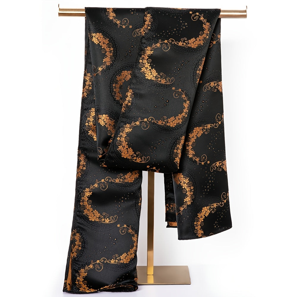Barry Wang Mens Silk Paisley Floral Scarf Autumn Winter Shawl