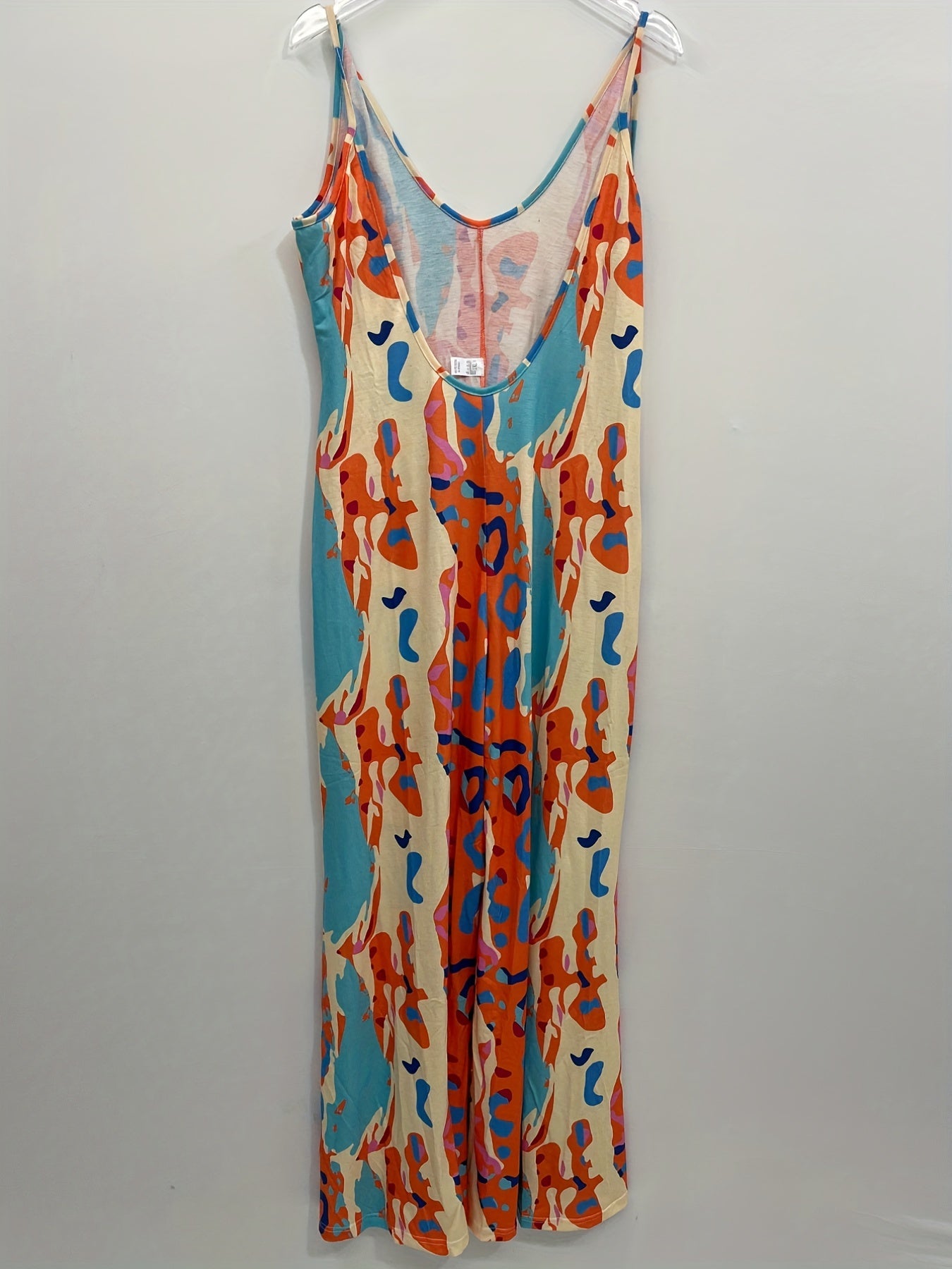  Sexy Jumpsuit Women's Plus Contrast Print Wide Leg Cami Jumpsuit