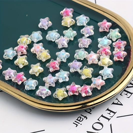 20pcs 12mm Plated Acrylic Star Inner Beads DIY Jewelry Accessories