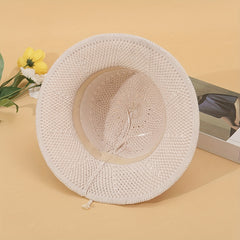 Crochet Hollow Out Bucket Hat Summer Sunscreen Fisherman Cap for Women
