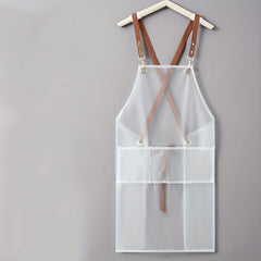 TPU Transparent Apron with Pockets & Stain Resistant Halter Apron