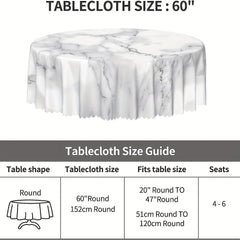 Modern Marbled Tablecloth Waterproof Stain Resistant Circle Table Cover