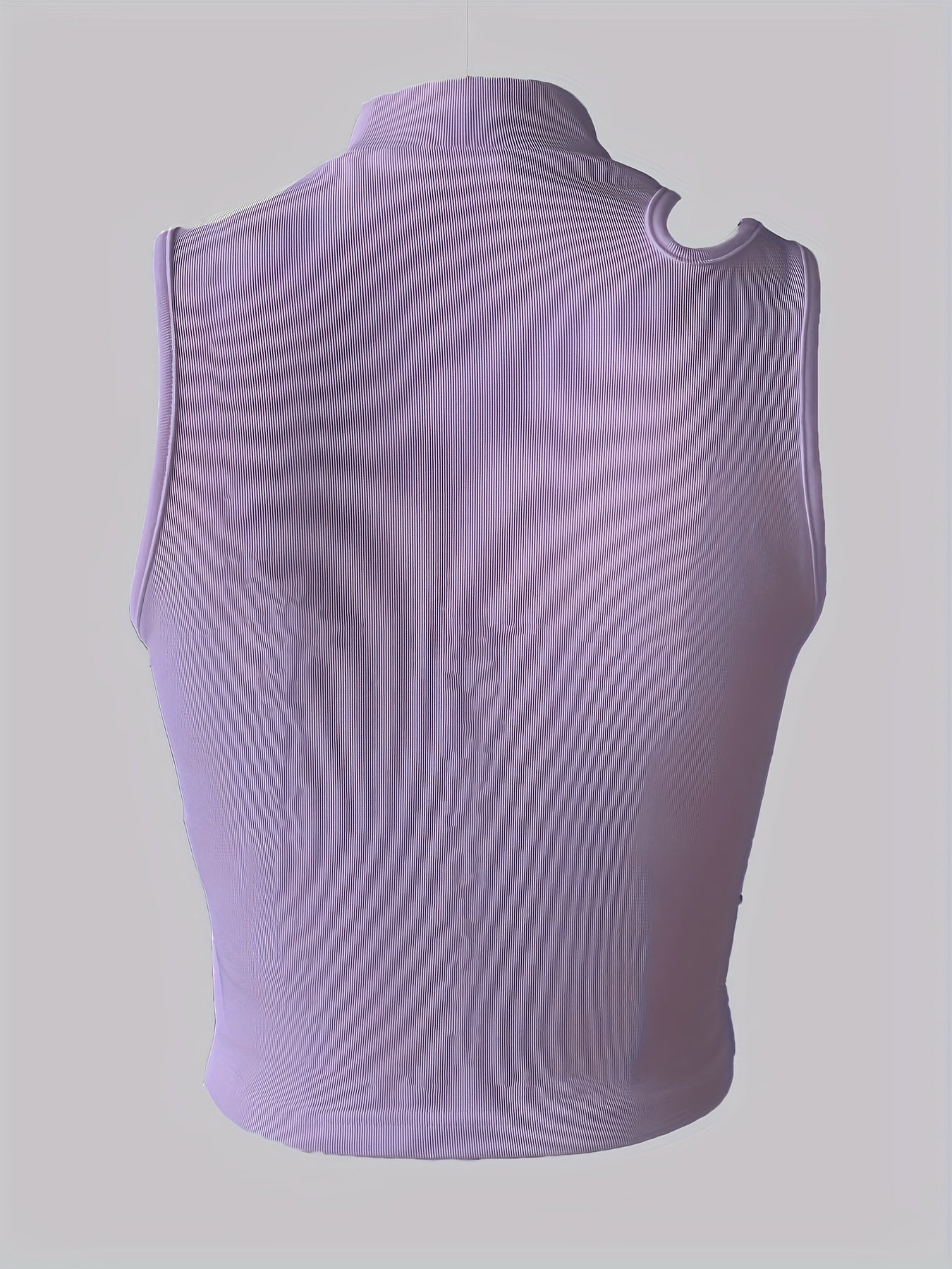 Y2K Cut Out Mock Neck Tank Top Sexy Sleeveless Summer Women's Clothing