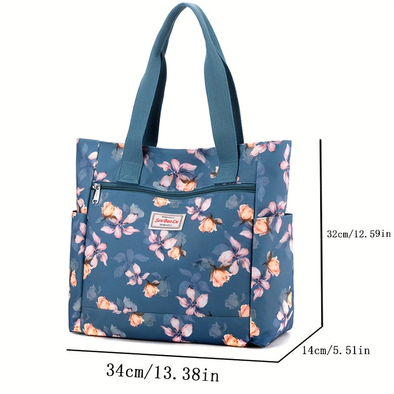 Floral Pattern Shoulder Tote Bag for Women