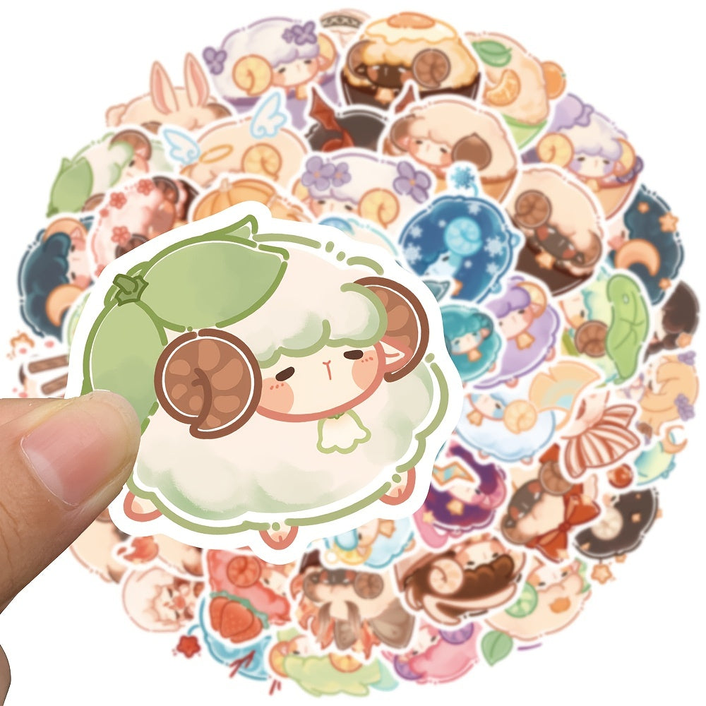 50 Colorful Sheep Graffiti Stickers for Notebooks Guitars Toys