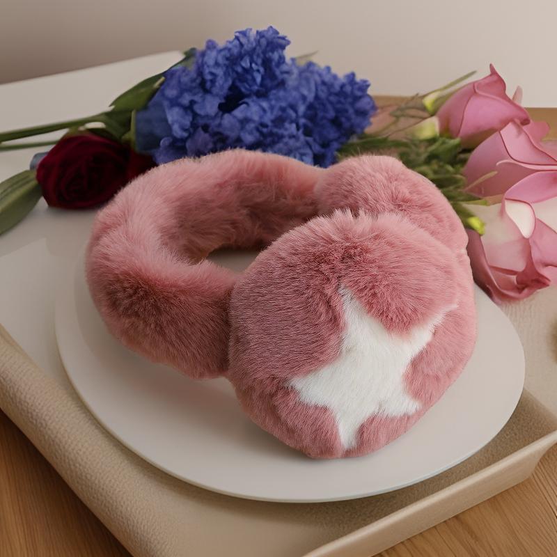 Soft Plush Ear Muffs Pastel Colors Foldable Cold Weather Accessories
