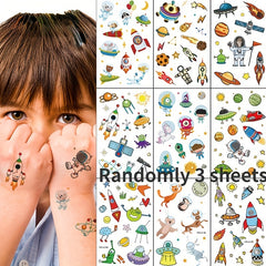 Spaceship Unicorn Robot Tattoo Stickers Waterproof