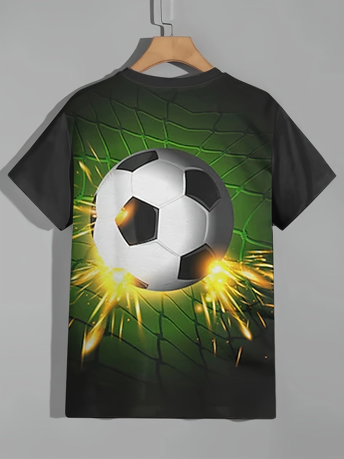 Boys Soccer 3D Print T-shirt Casual Short Sleeve Breathable Top