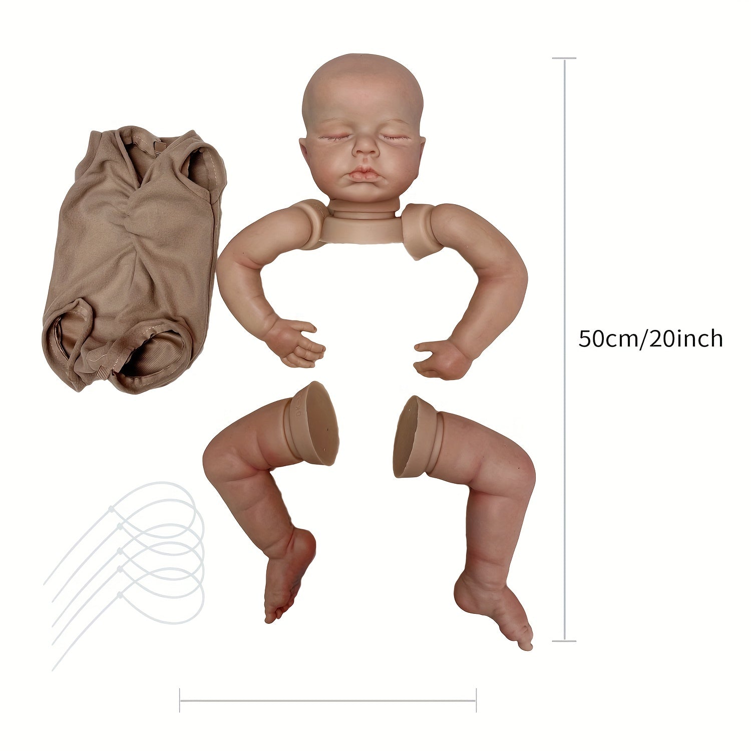 Soft Solid Silicone Reborn Doll Kit, Perfect Gift for Lifelike Baby Doll