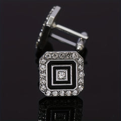 Faux Diamond Button Cufflinks Shirt Cufflinks Versatile Accessories