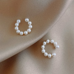 Pearl U-shaped Clip-On Earrings Lightweight Jewelry Adjustable Ear Clips