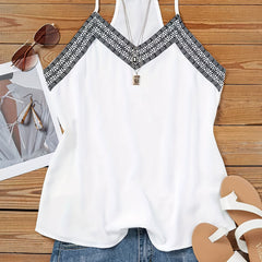  Geometric Print V-Neck Cami Top