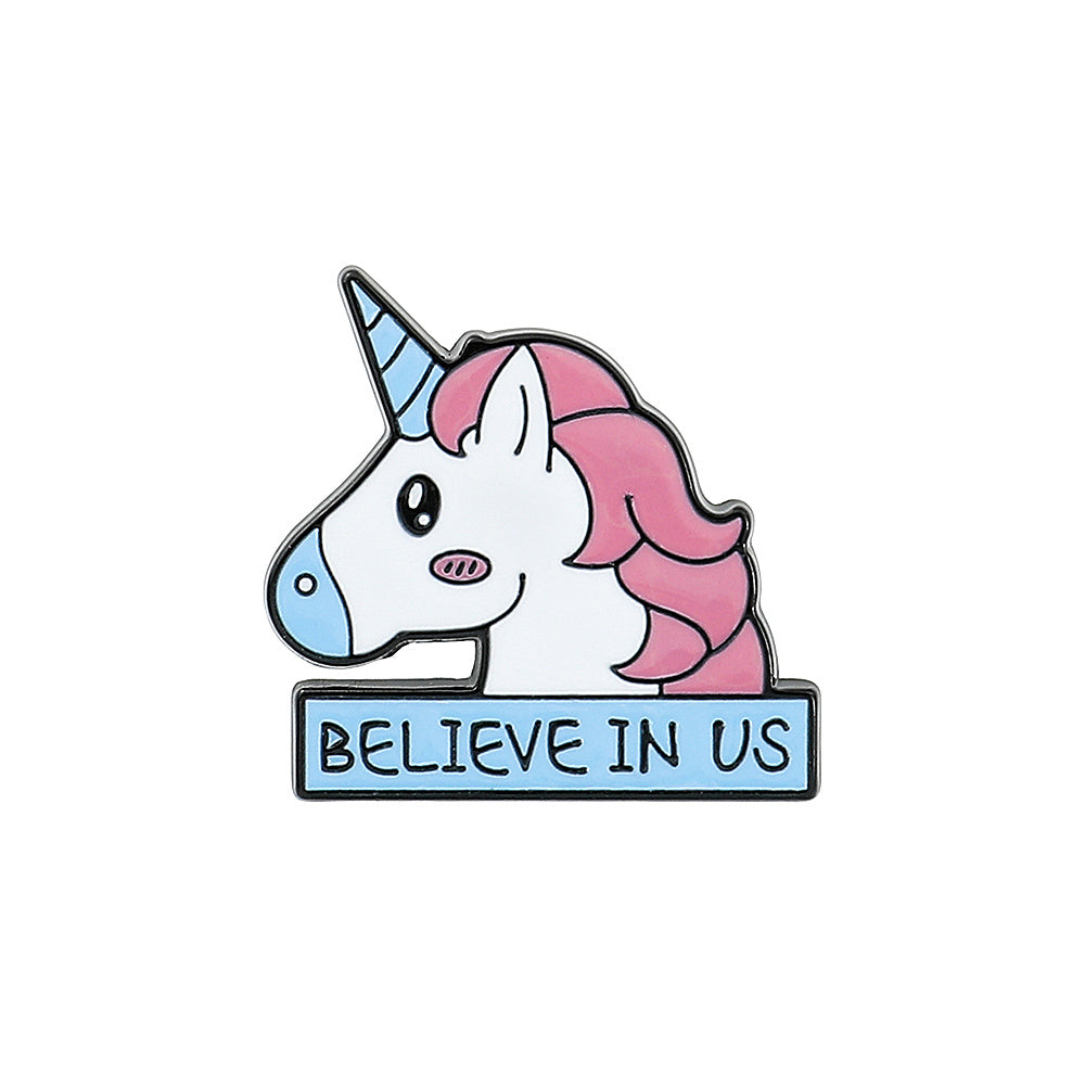 Cartoon Unicorn Enamel Chest Bag Accessory