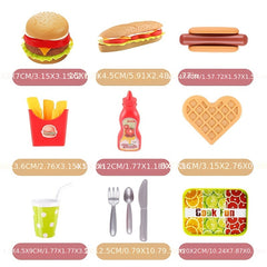 Kids Pretend Fast Food Set with Disassembled Hamburger