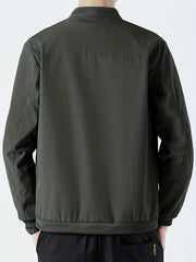 Men's Casual Army Green Button Up Jacket