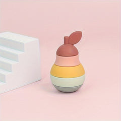 Silicone Stacking Toys Fruit Building Blocks Nesting Toys Colorful Stack Block