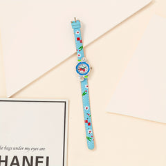 Casual Pointer Alloy Round Wrist Watch With Cherry Belt