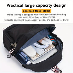 Large Capacity Canvas Travel Backpack with USB Charging Port