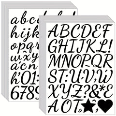 Vinyl Cursive Letters & Numbers Stickers Set 2 DIY Alphabet Decals