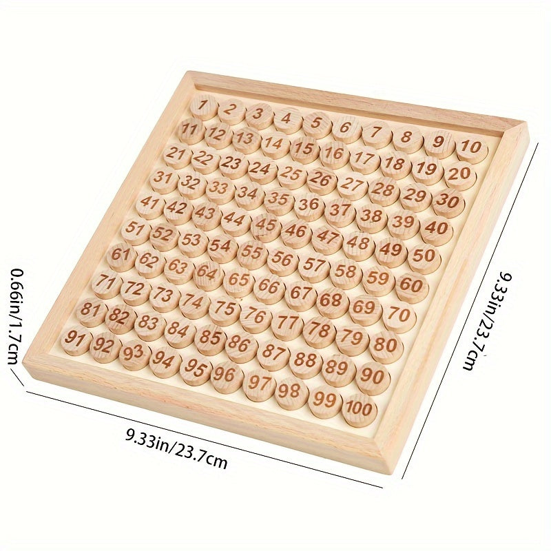Wooden Educational Toy: 100 Numbers Arithmetic Game