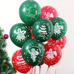 22pc Festive Latex Balloons Set Red Green Yellow for Holiday Party Decor