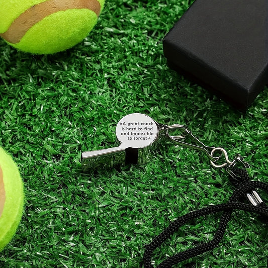 Silver Stainless Steel Whistle With Lanyard - Coach's Gift Halloween