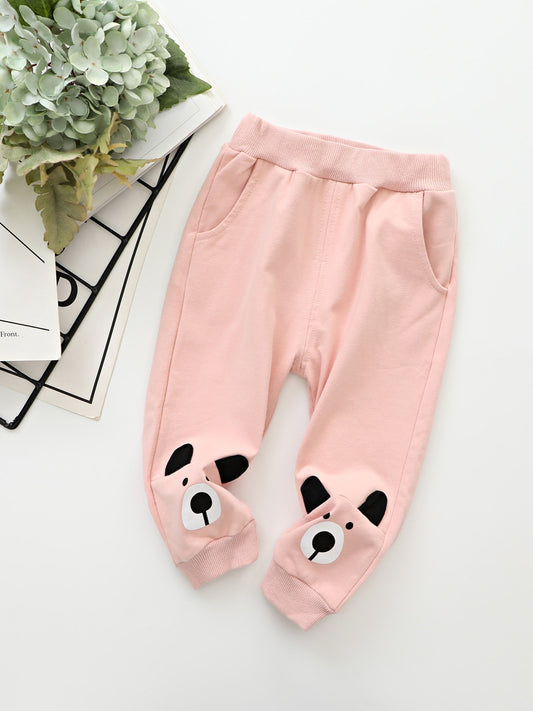 Girls Bear Sports Trousers Warm Kids Pants