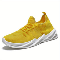 Men's Breathable Lace Up Knitted Blade Sneakers