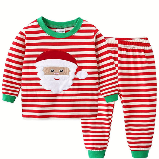 Kids Santa Claus Striped Pajama Set
