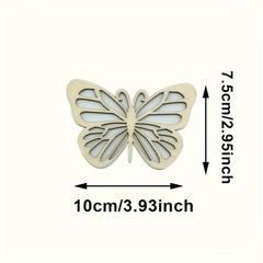 5pcs Wooden Cartoon Butterfly Chips DIY Crafts Gift Tags