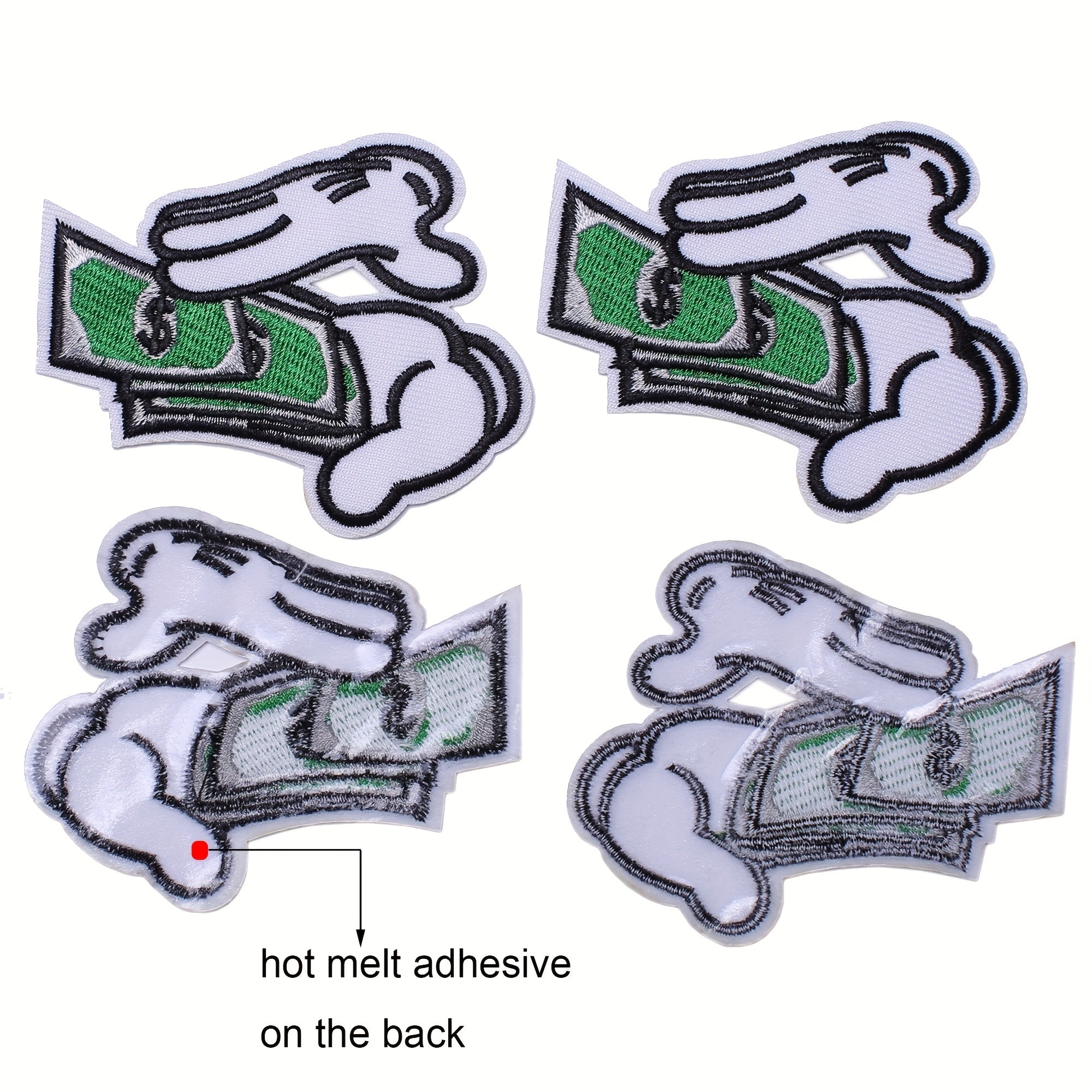 5pcs Money Patches Iron On Sew On Embroidered Applique Repair Patch DIY Crafts