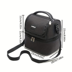 Double Layer Insulated Bento Bag for Picnic Camping Beach