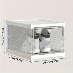 1pc Foldable Shoe Box Stackable Storage Bin Household Space Saving Organizer