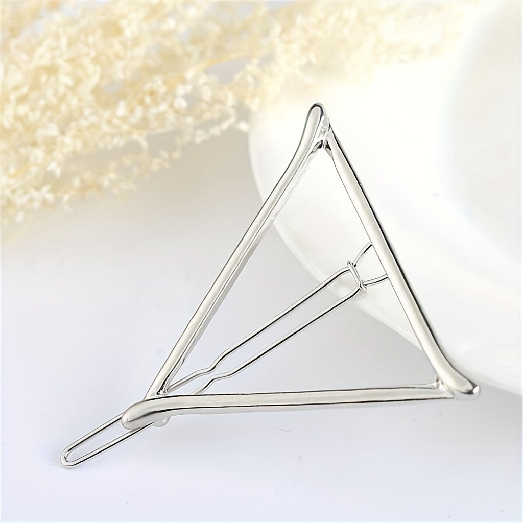 Triangle Frame Hair Clip Minimalist Solid Hair Pin Metal Headwear