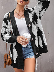  Casual Cardigan Women's Plus Button Up Long Sleeve Knit Coat