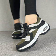 Women's Block Flying Woven Running Shoes Air Cushion Sneakers