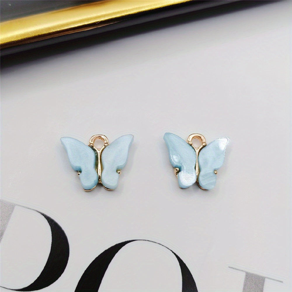 Acrylic Butterfly Alloy Necklace Earrings DIY Jewelry Accessories
