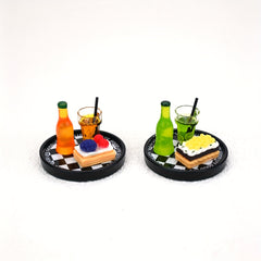 1:32 Scale Soda and Cake Set with Tray Dollhouse Accessories