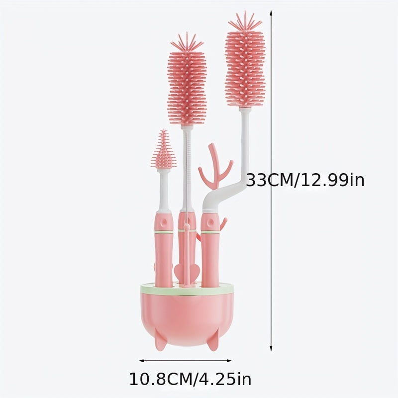 360&deg; Portable Baby Bottle Cleaning Brush Set