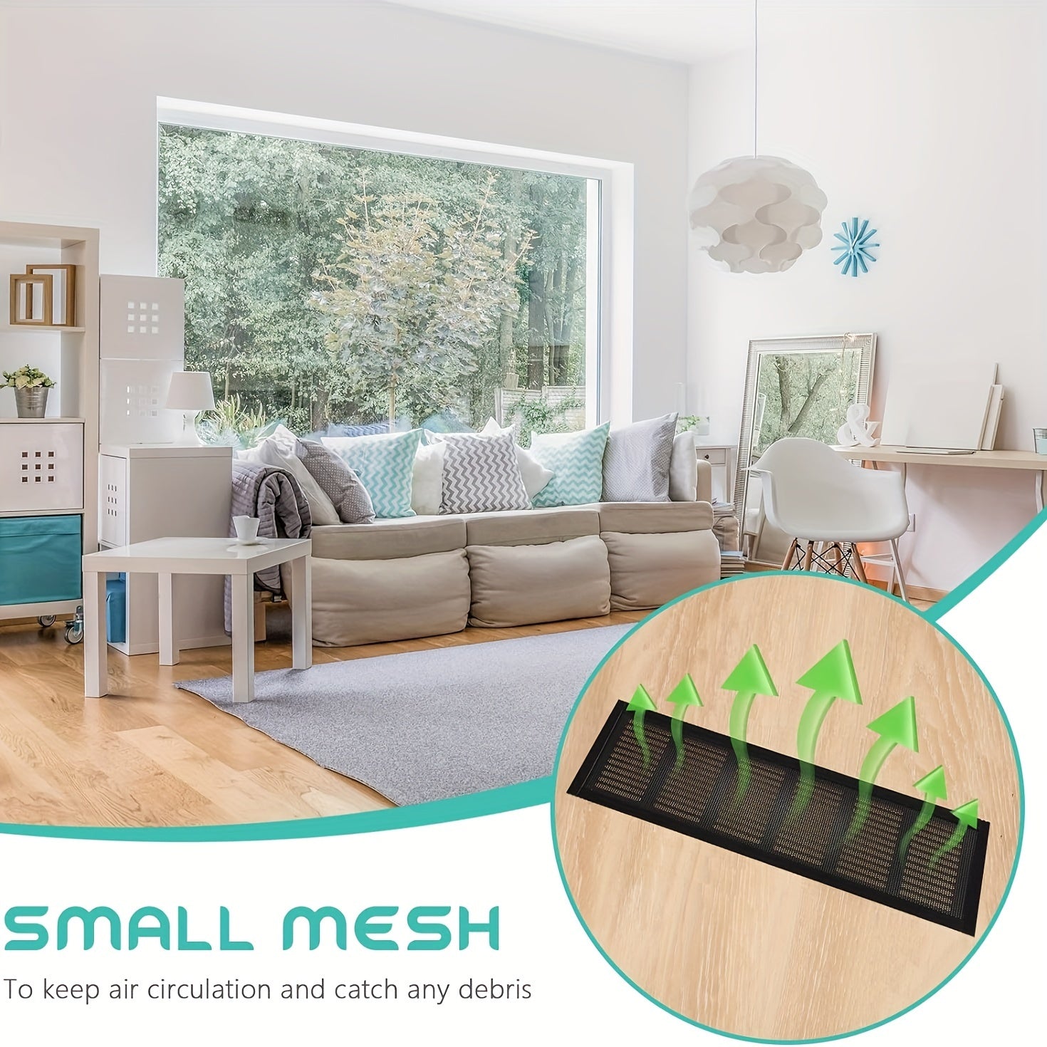 6pcs Magnetic PVC Vent Mesh Floor Cover
