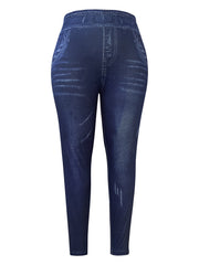  Denim Print High Rise Skinny Leggings