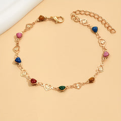 Women Love Heart Chain Anklet Vintage Style Ankle Bracelet
