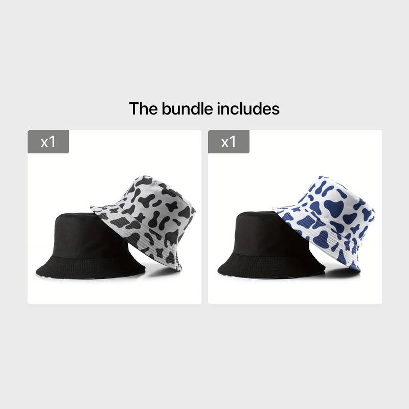 Sunscreen Sunshade Bucket Hat Outdoor Sports Cow Striped Basin Hat